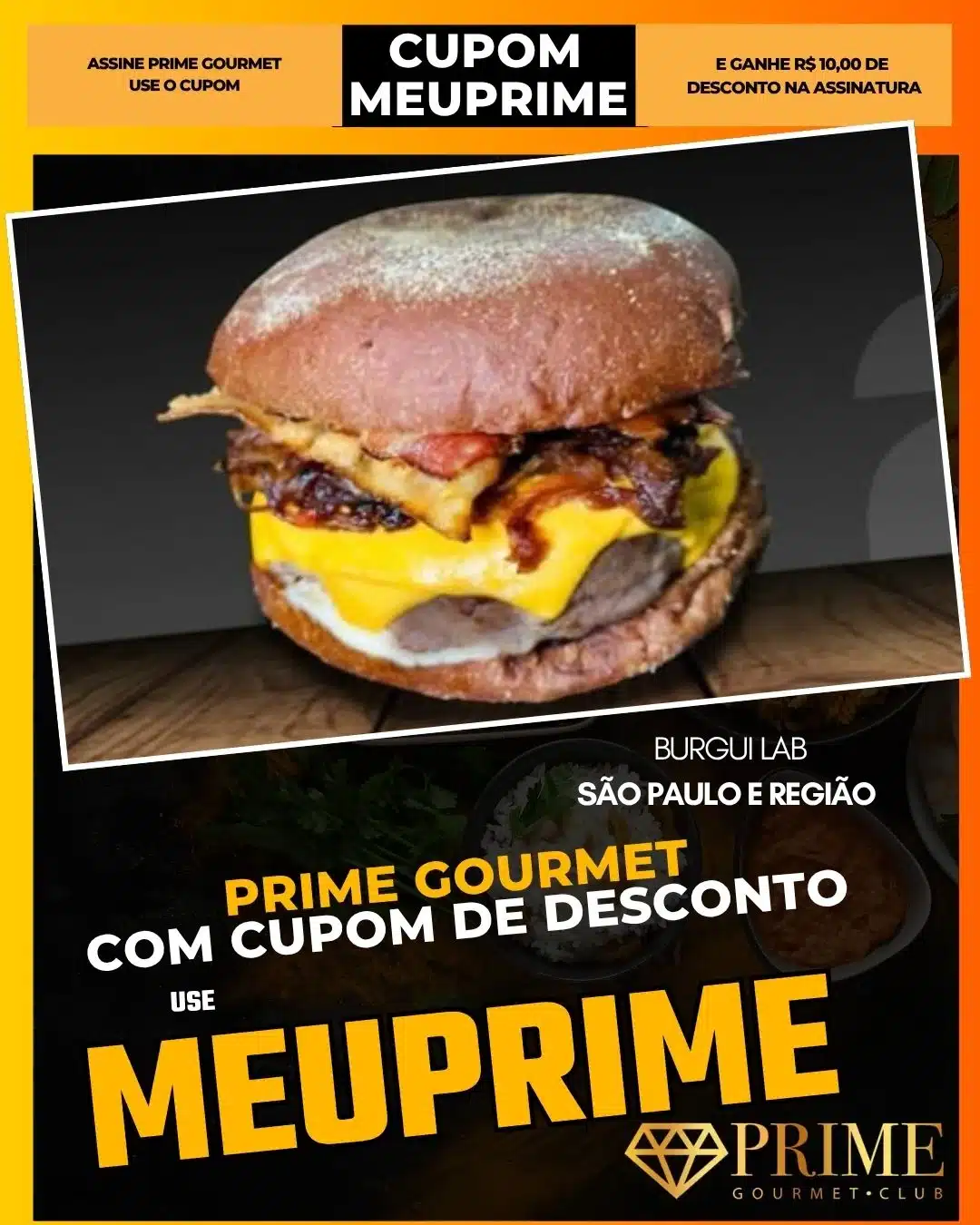 prime gourmet cupom meuprime são paulo burgui lab