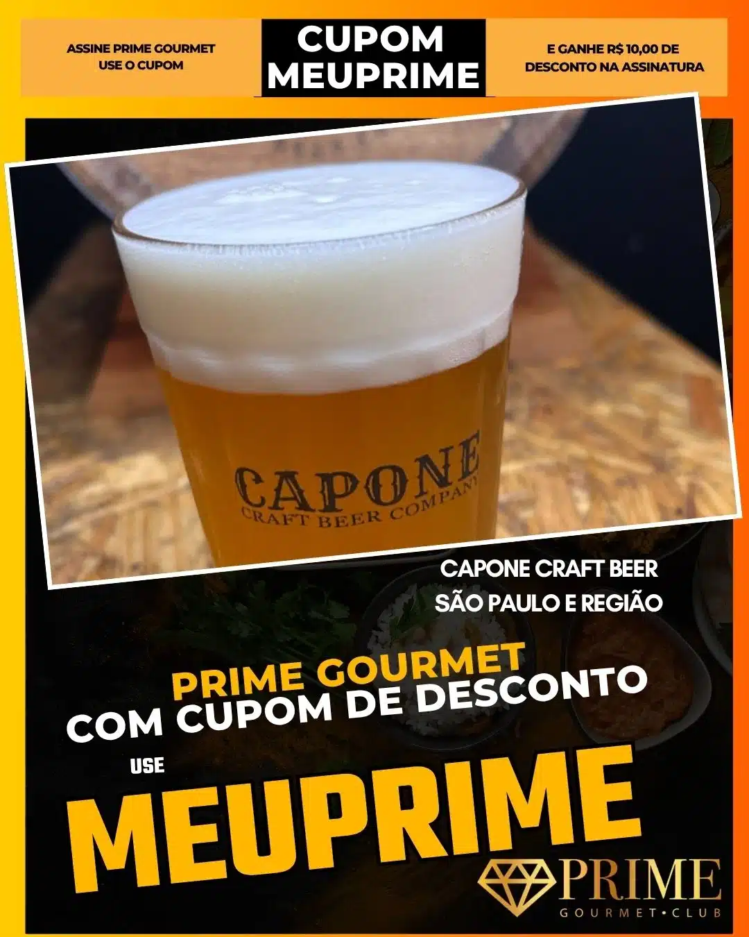 prime gourmet cupom meuprime são paulo capone craft beer