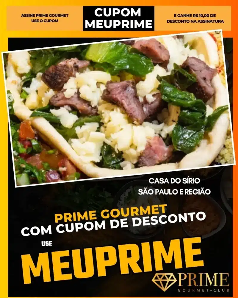 prime gourmet cupom meuprime são paulo casa do sírio
