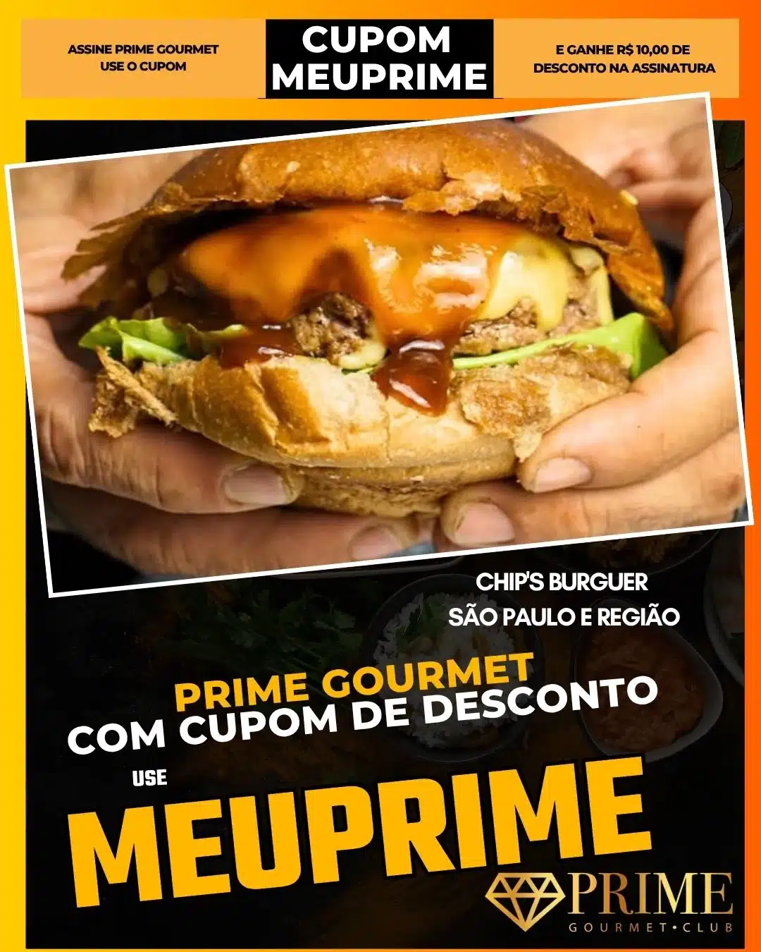 prime gourmet cupom meuprime são paulo chip's burguer
