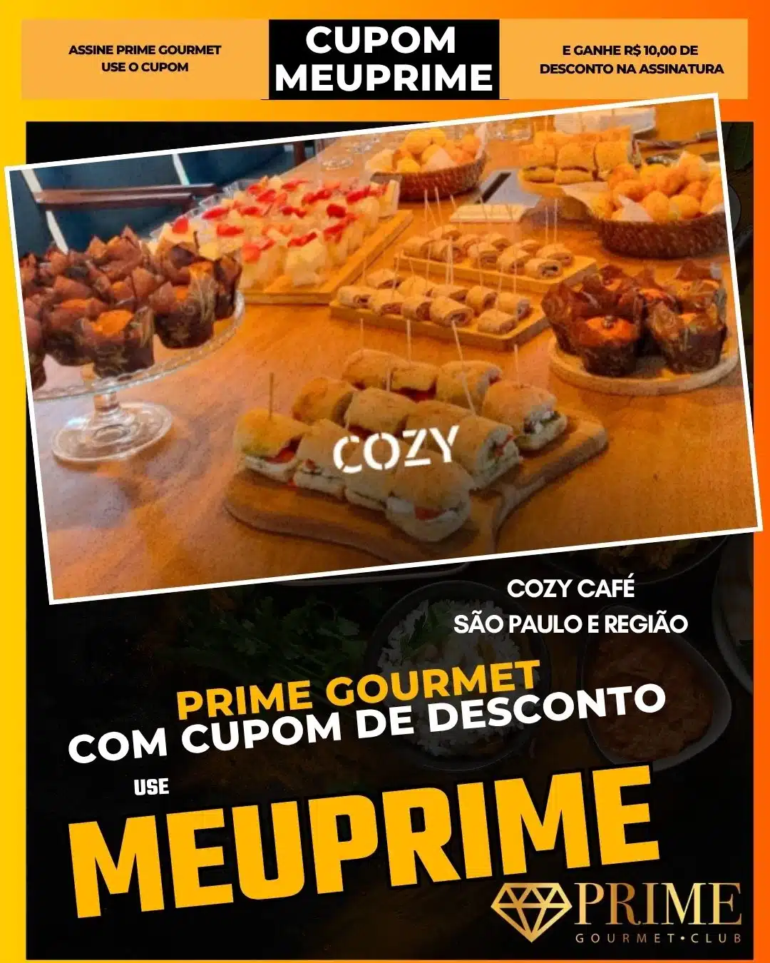 prime gourmet cupom meuprime são paulo cozy café