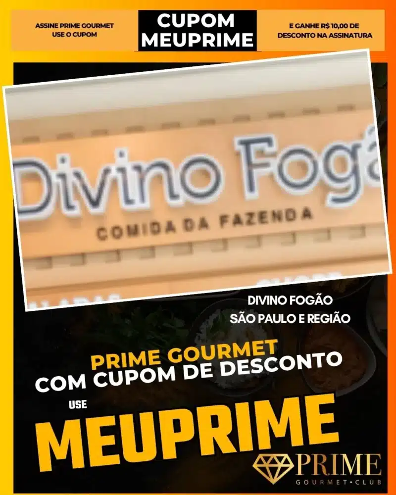 prime gourmet cupom meuprime são paulo divino fogão