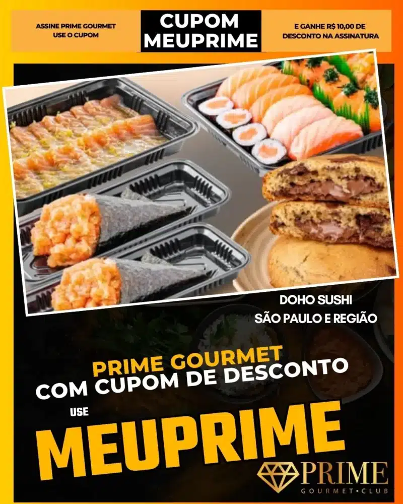 prime gourmet cupom meuprime são paulo doho sushi