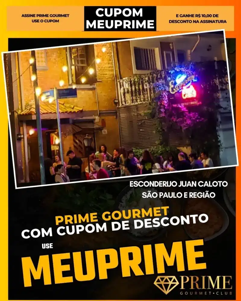 prime gourmet cupom meuprime são paulo esconderijo juan caloto