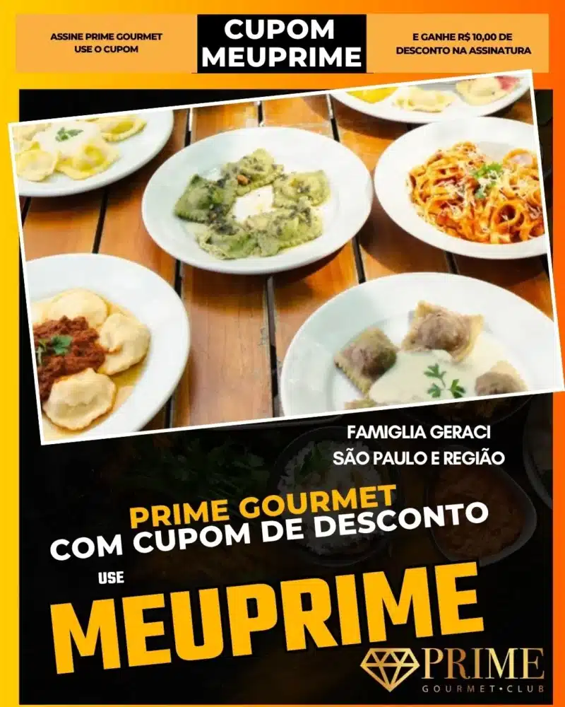 prime gourmet cupom meuprime são paulo famiglia geraci