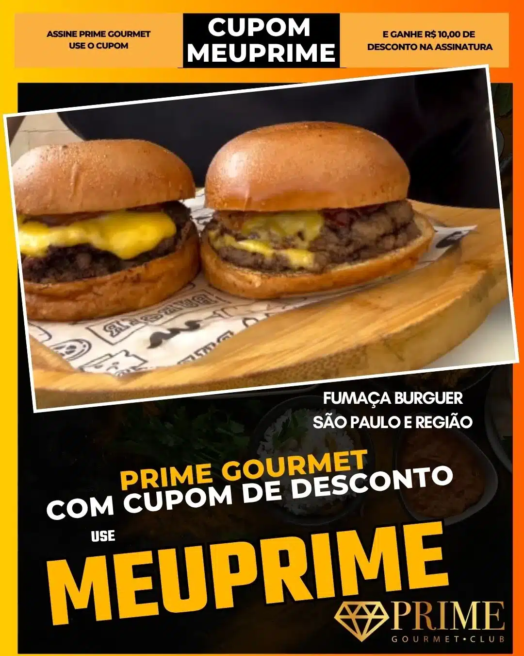 prime gourmet cupom meuprime são paulo fumaça burguer