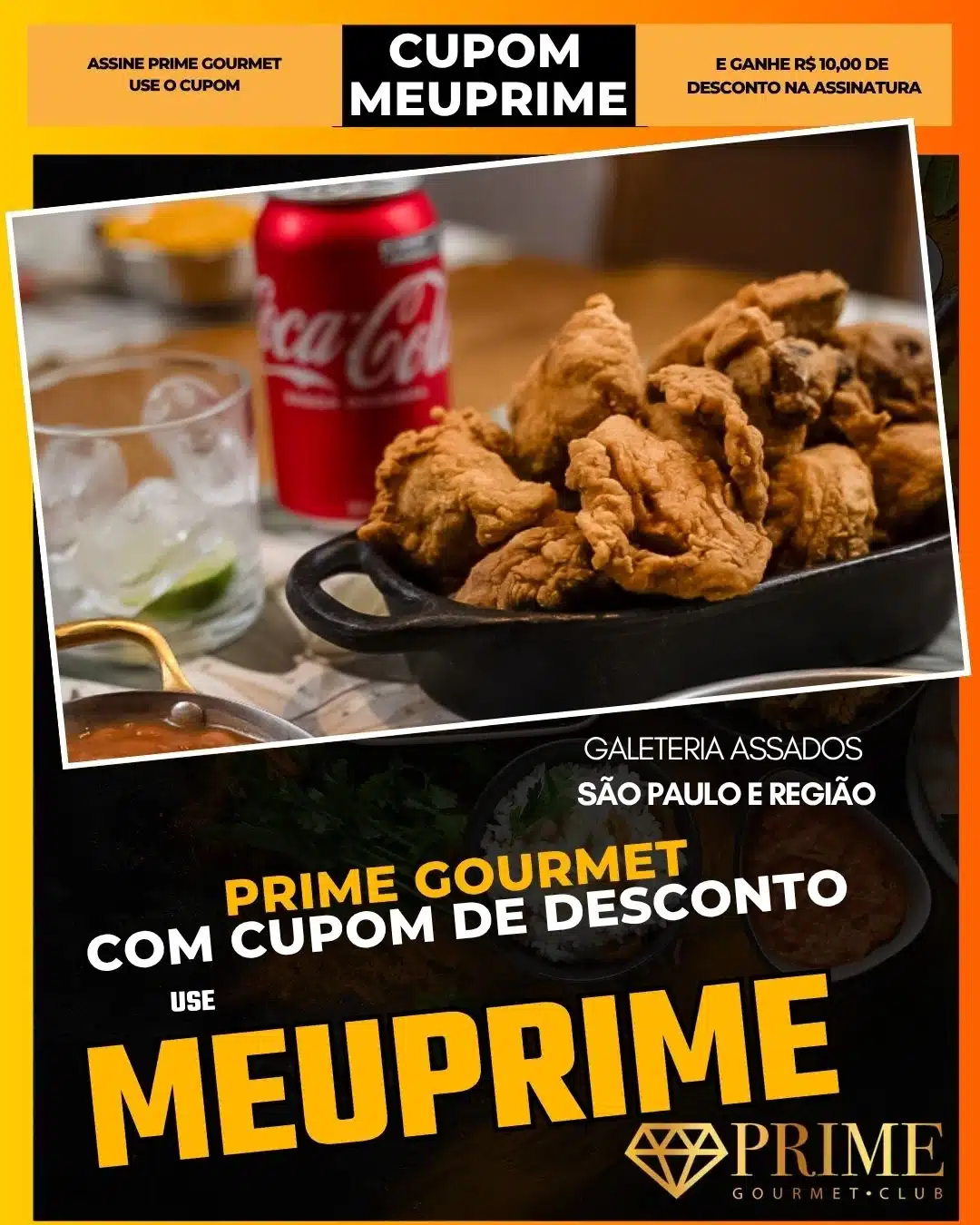 prime gourmet cupom meuprime são paulo galeteria assados