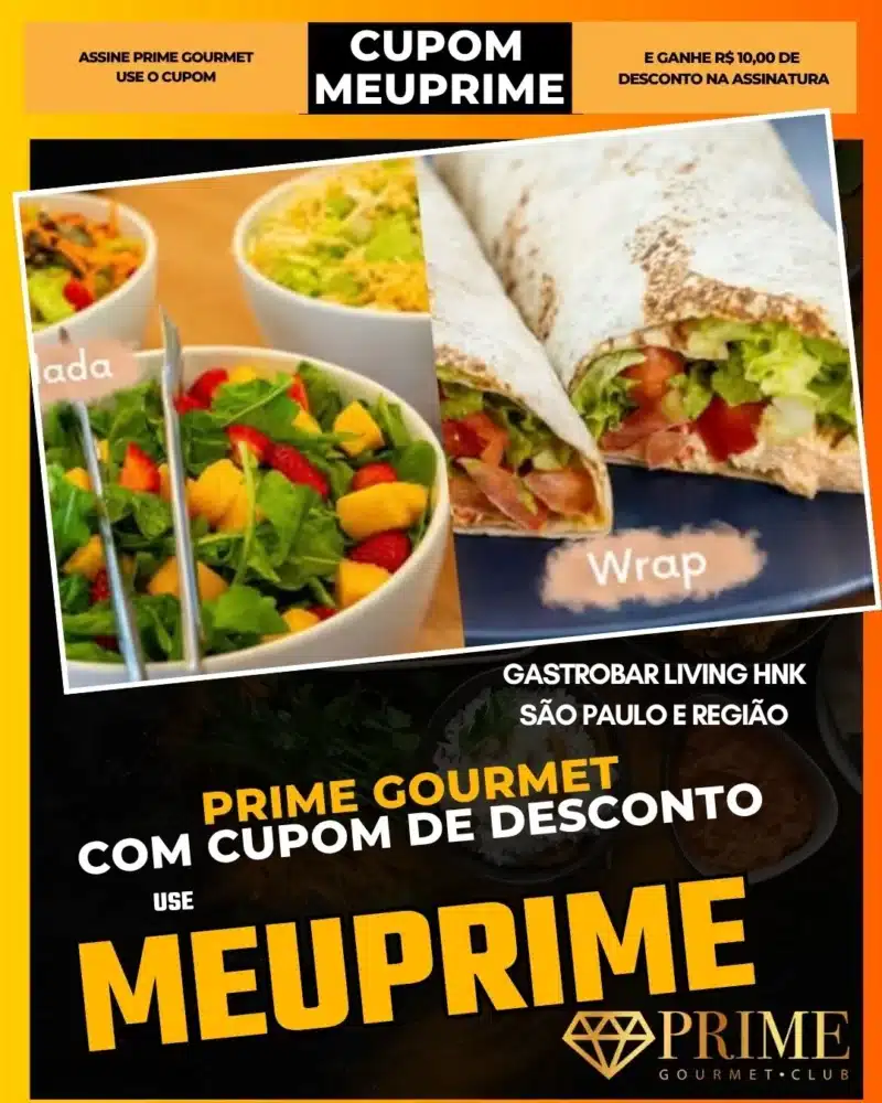 prime gourmet cupom meuprime são paulo gastrobar living hnk
