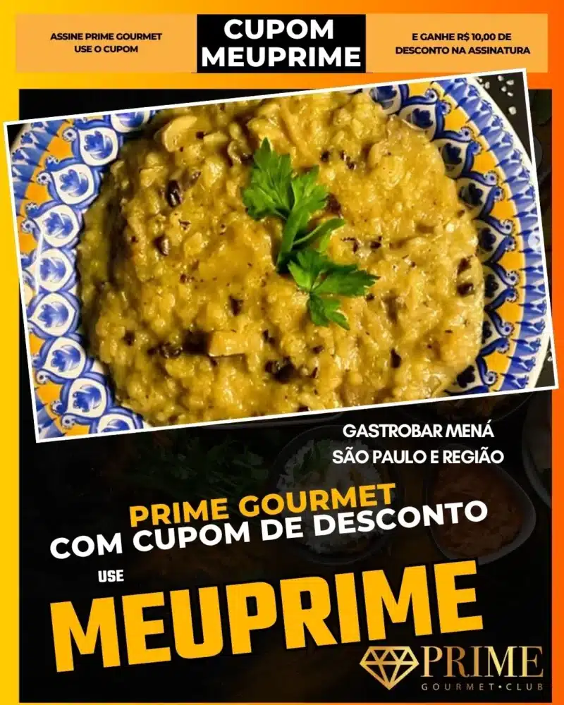 prime gourmet cupom meuprime são paulo gastrobar mená