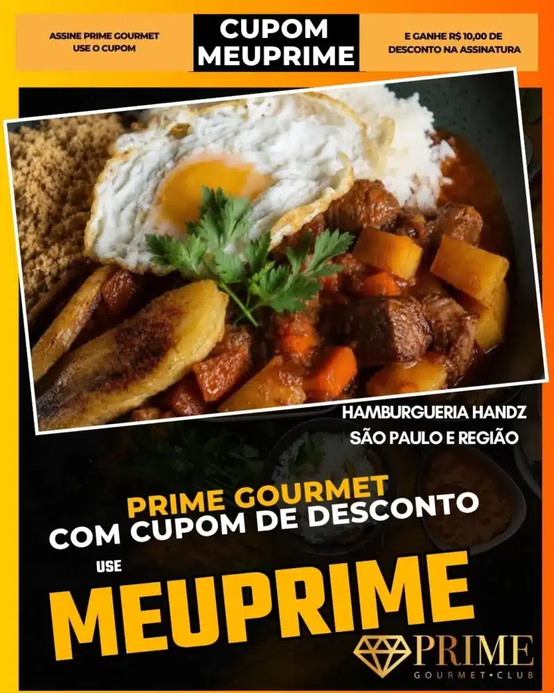 prime gourmet cupom meuprime são paulo hamburgueria handz