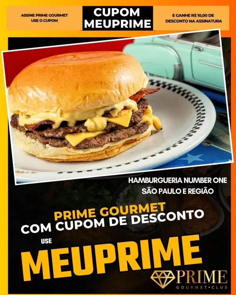 prime gourmet cupom meuprime são paulo hamburgueria number one