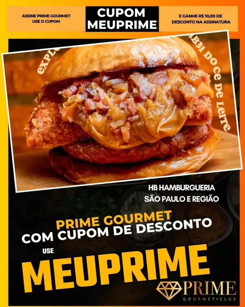 prime gourmet cupom meuprime são paulo hb hamburgueria
