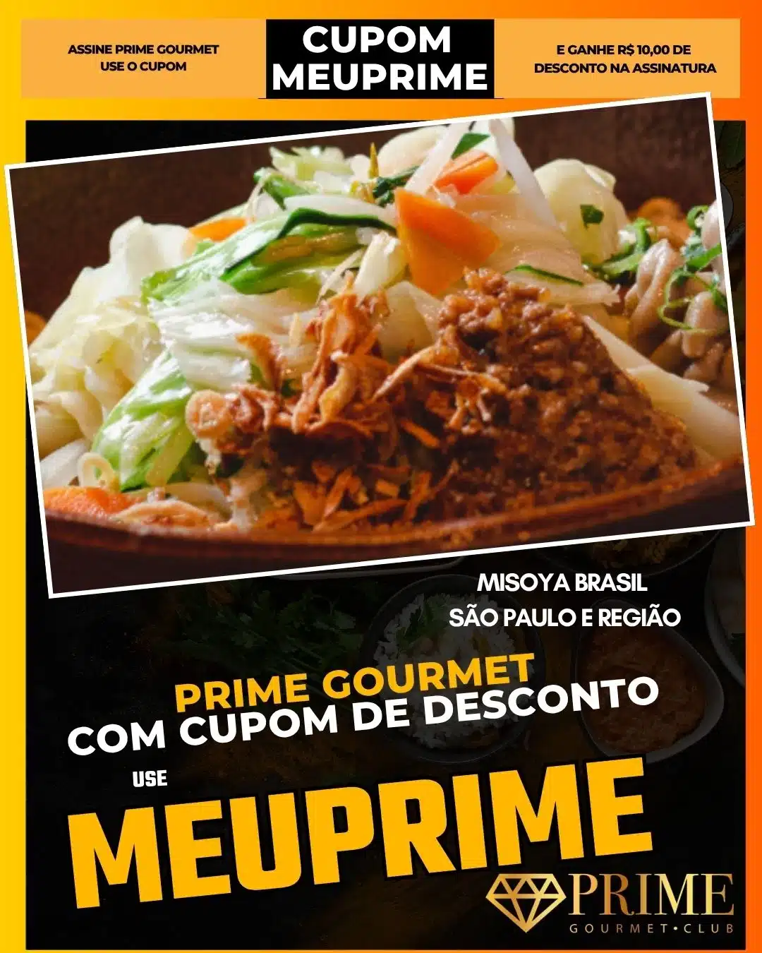 prime gourmet cupom meuprime são paulo misoya brasil