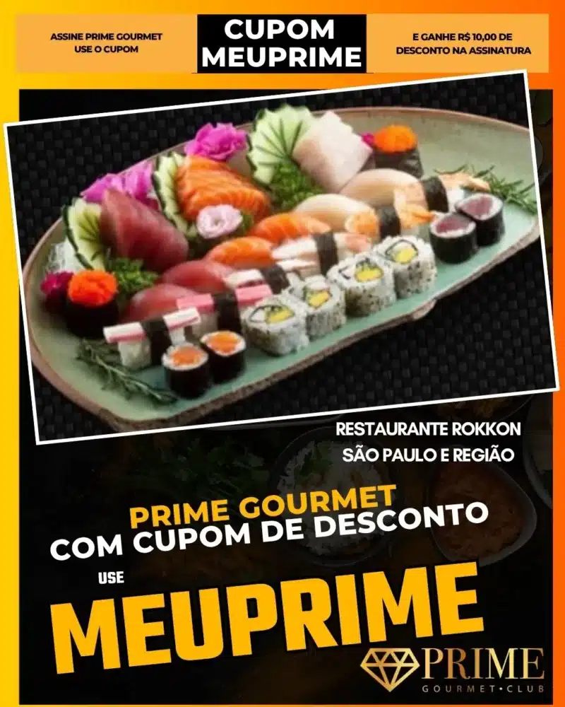 prime gourmet cupom meuprime são paulo restaurante rokkon