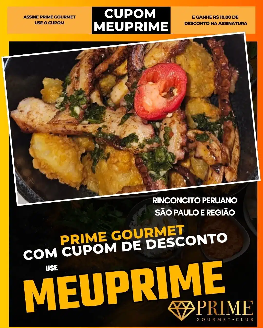 prime gourmet cupom meuprime são paulo rinconcito peruano