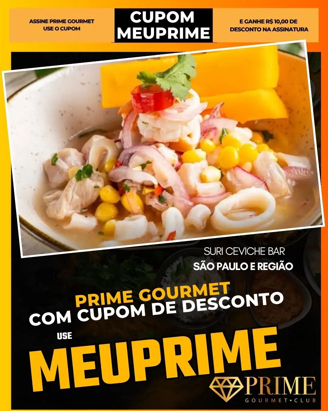 prime gourmet cupom meuprime são paulo suri ceviche bar