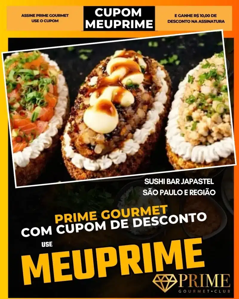 prime gourmet cupom meuprime são paulo sushi bar japastel