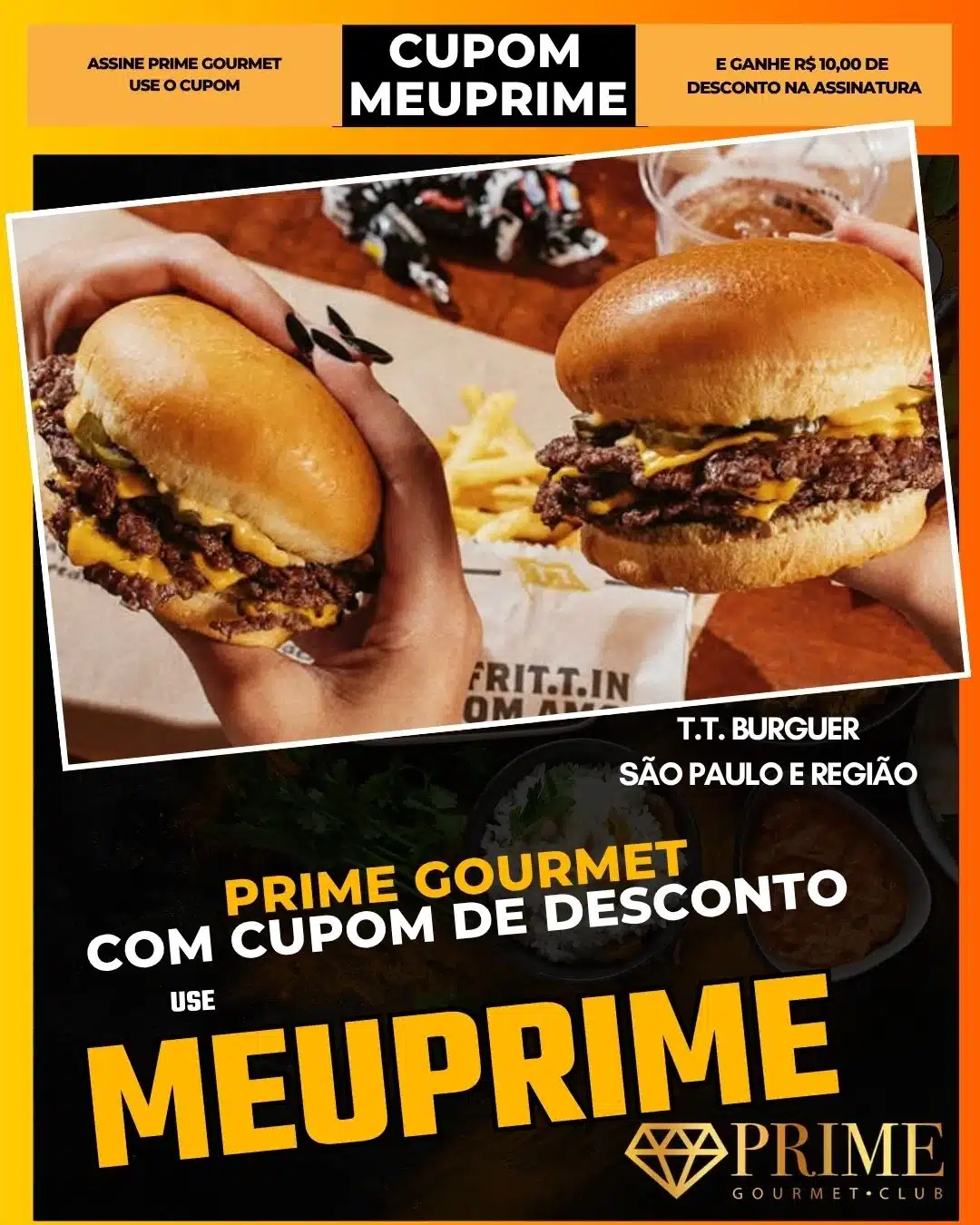 prime gourmet cupom meuprime são paulo t.t. burguer