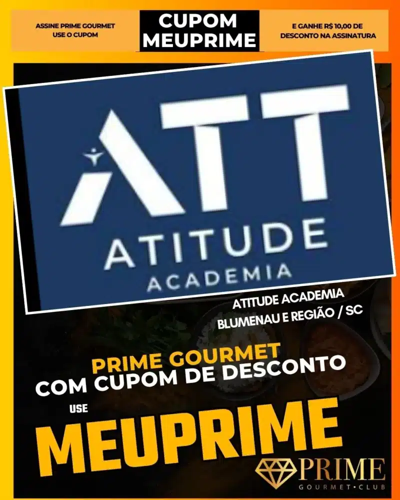 Cupom MEUPRIME para Attitude Academia Blumenau