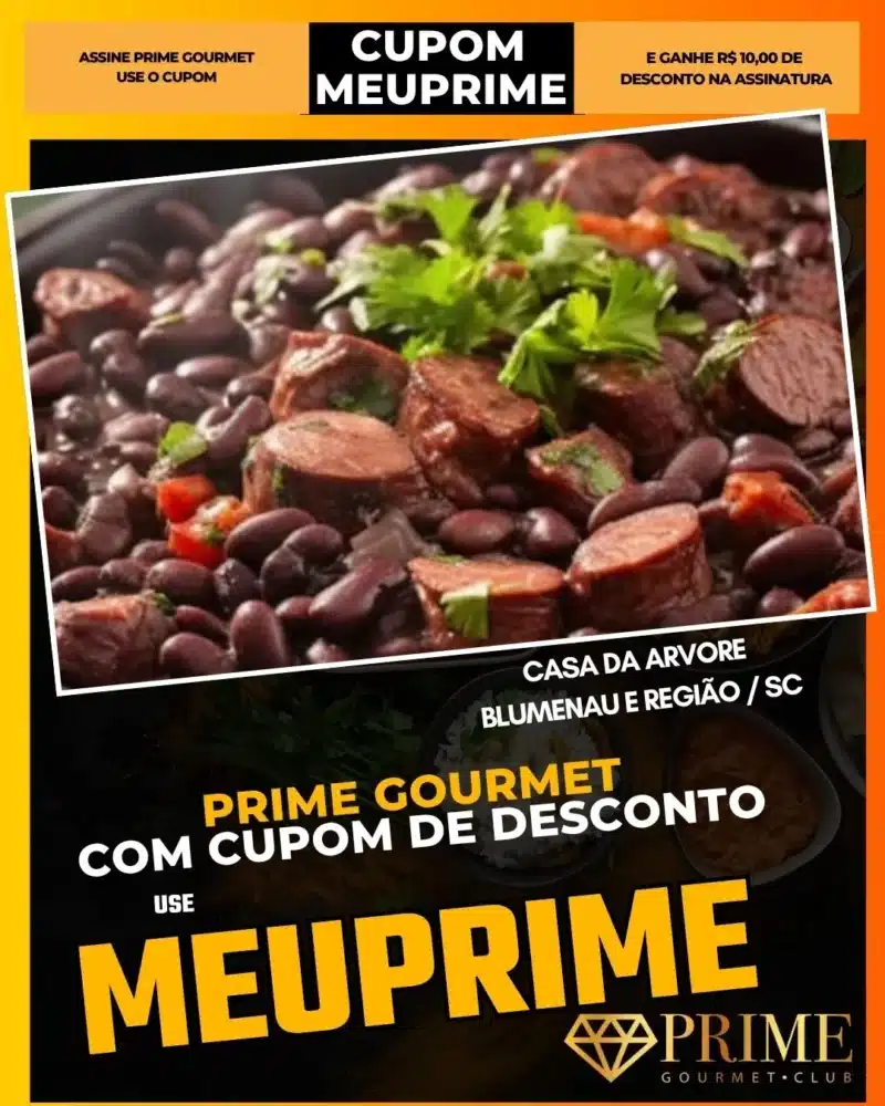 Feijoada com linguiça e cupom Prime Gourmet