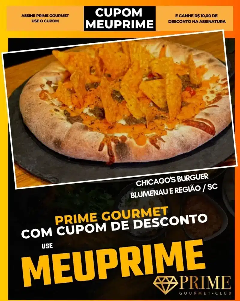 Pizza com Doritos e cupom MEUPRIME Prime Gourmet