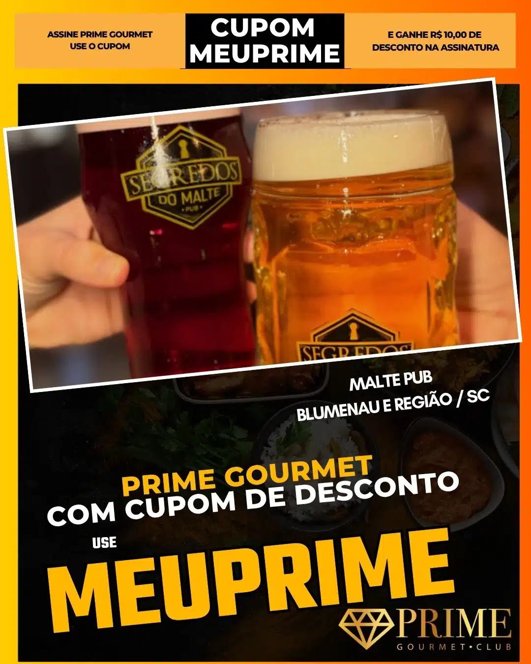 Copos de cerveja no Segredos do Malte Pub