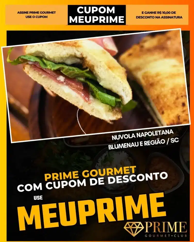 Sanduíche gourmet com cupom Prime Gourmet