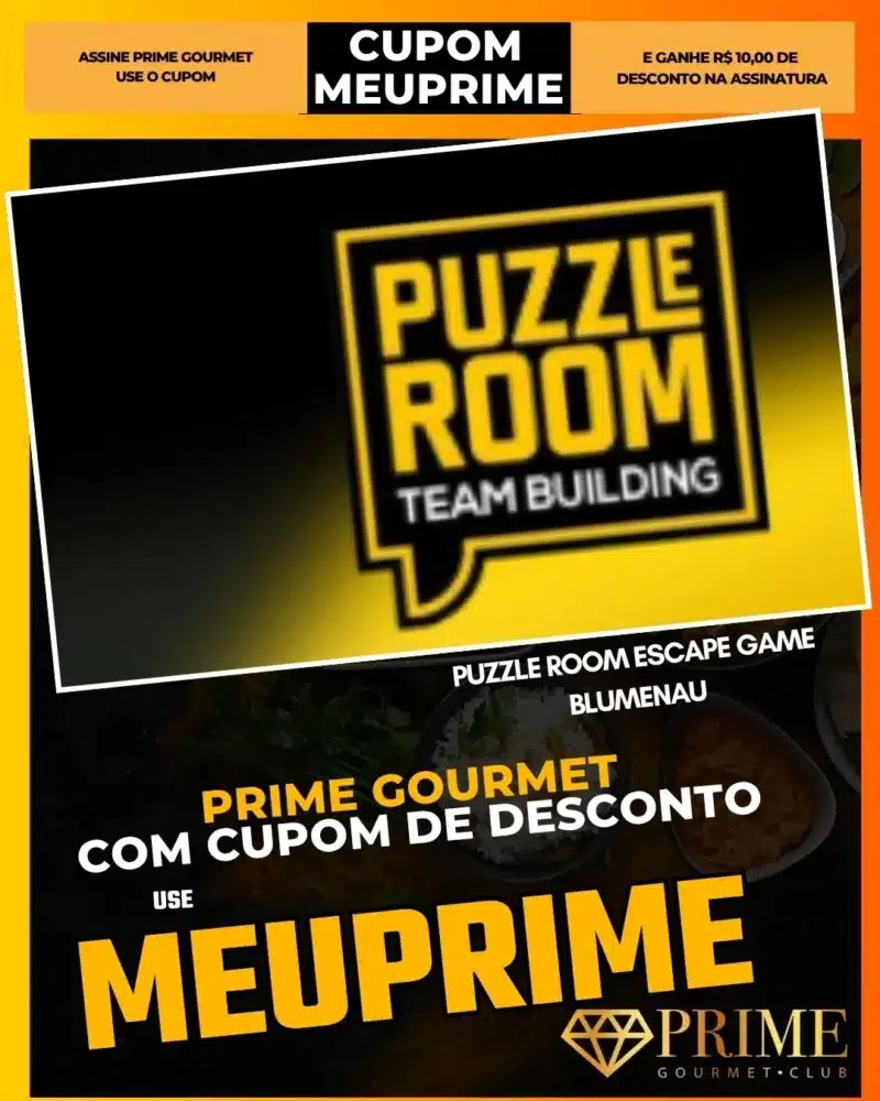 Cupom MEUPRIME para Puzzle Room Blumenau