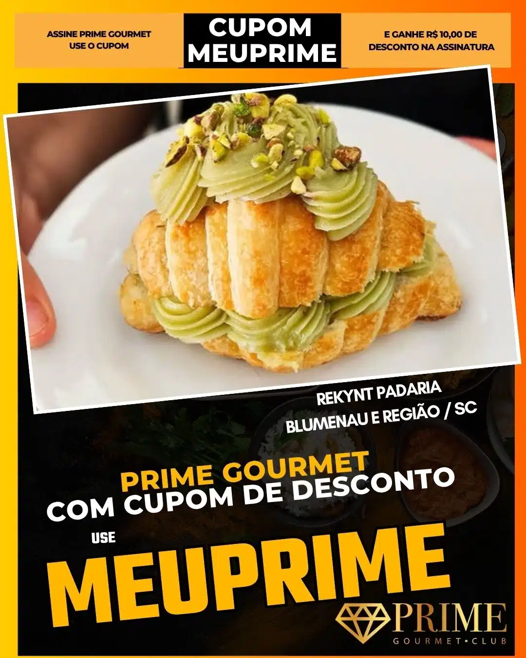 Croissant com creme de pistache e pistaches