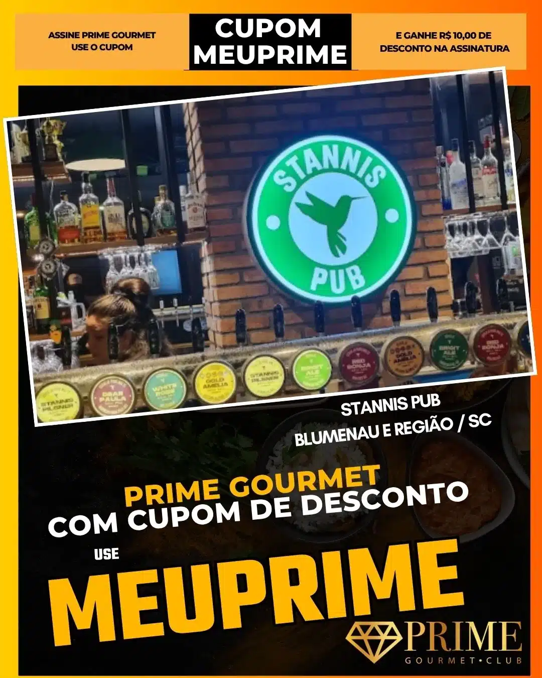 Interior do Stannis Pub com promoção Prime Gourmet