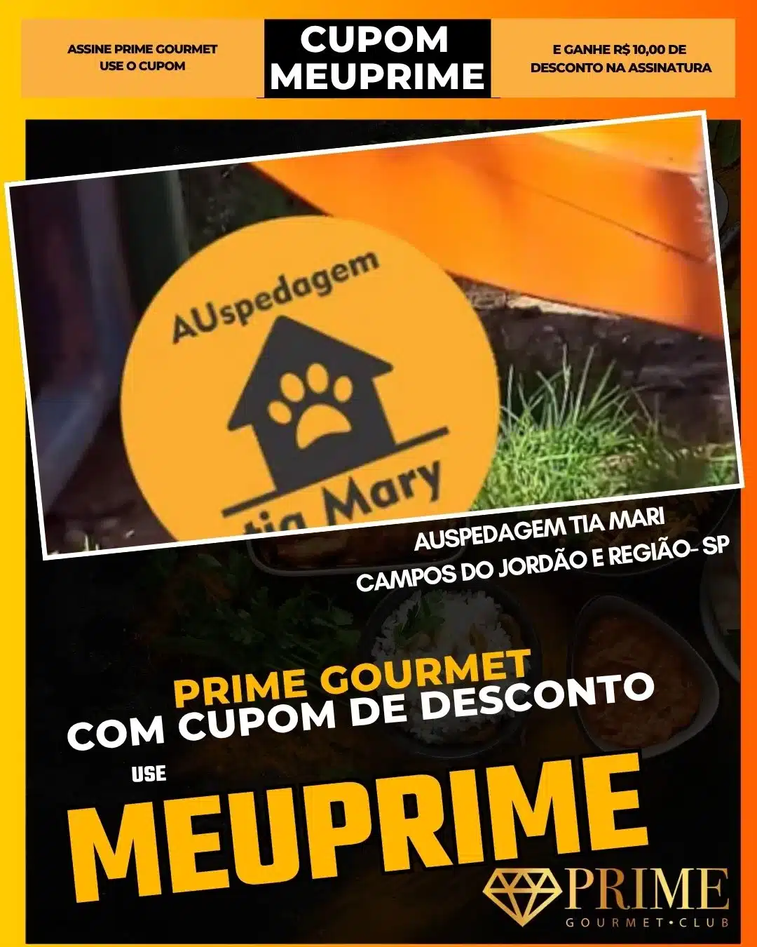 Cupom MEUPRIME Prime Gourmet hospedagem pet
