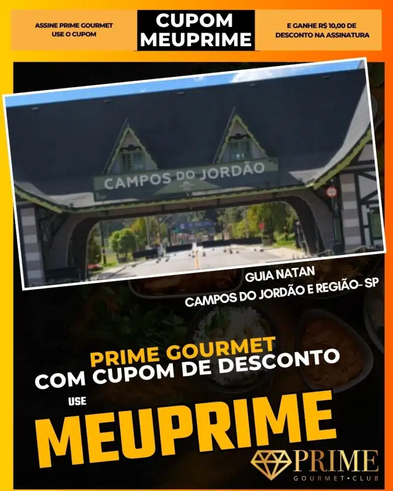 Portal de Campos do Jordão com anúncio Prime Gourmet