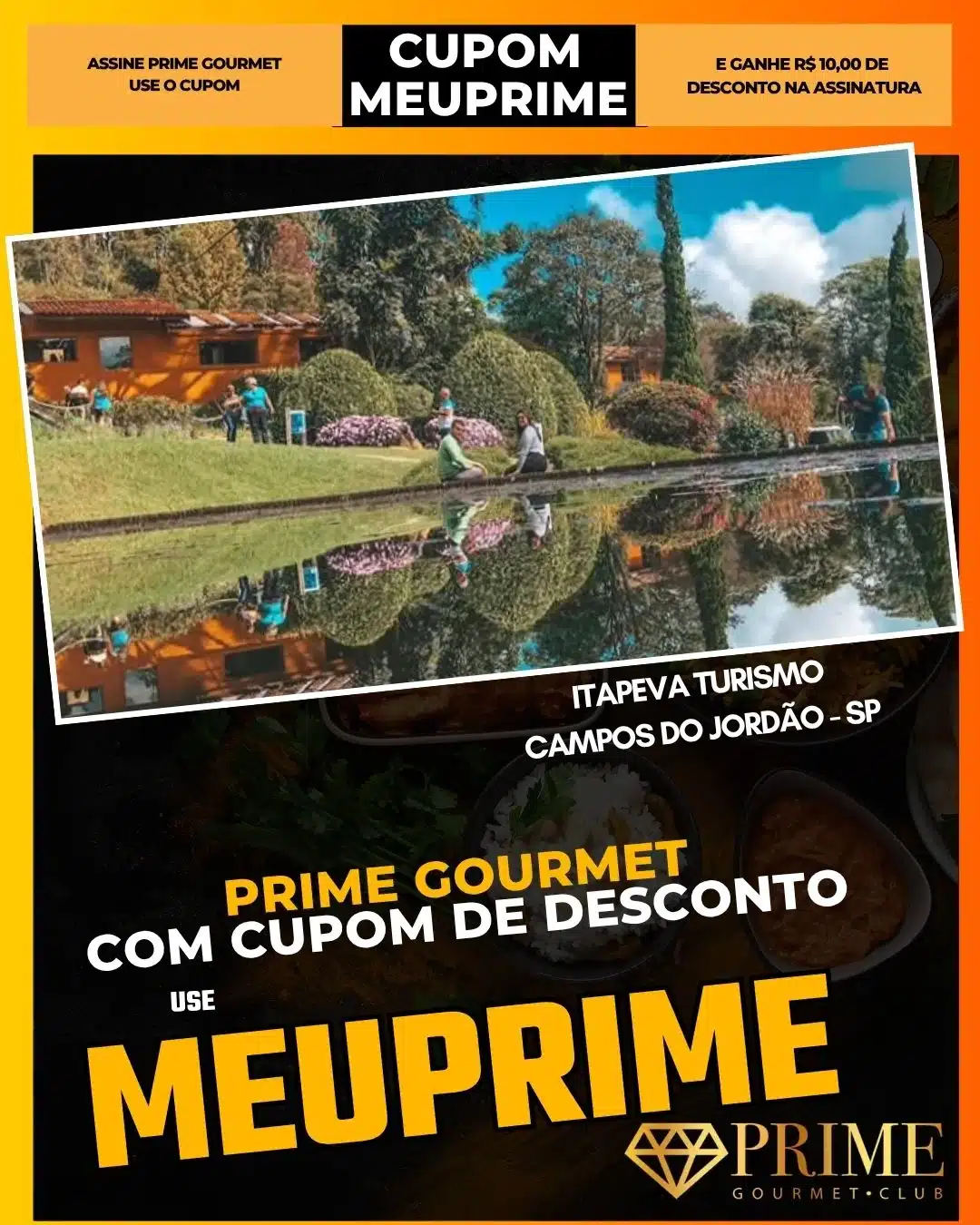 Jardim com lago em Campos do Jordão