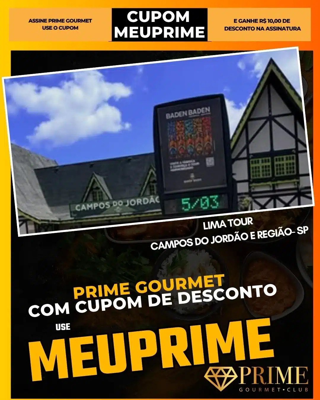 Cupom MEUPRIME Prime Gourmet Campos do Jordão