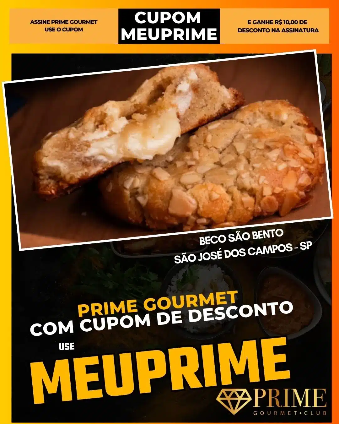 Cookie recheado com creme e amêndoas