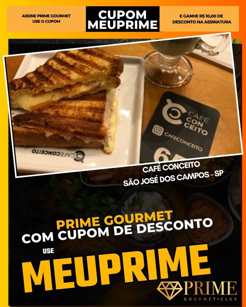 prime gourmet cupom meuprime sao jose dos campos café conceito sjc