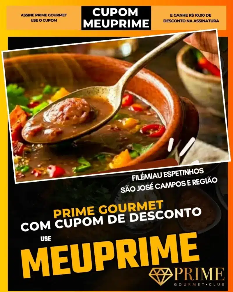 Ensopado servido em tigela com cupom Prime Gourmet
