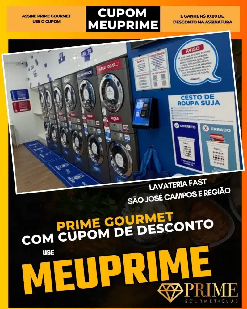 Lavanderia self-service com promoção Prime Gourmet