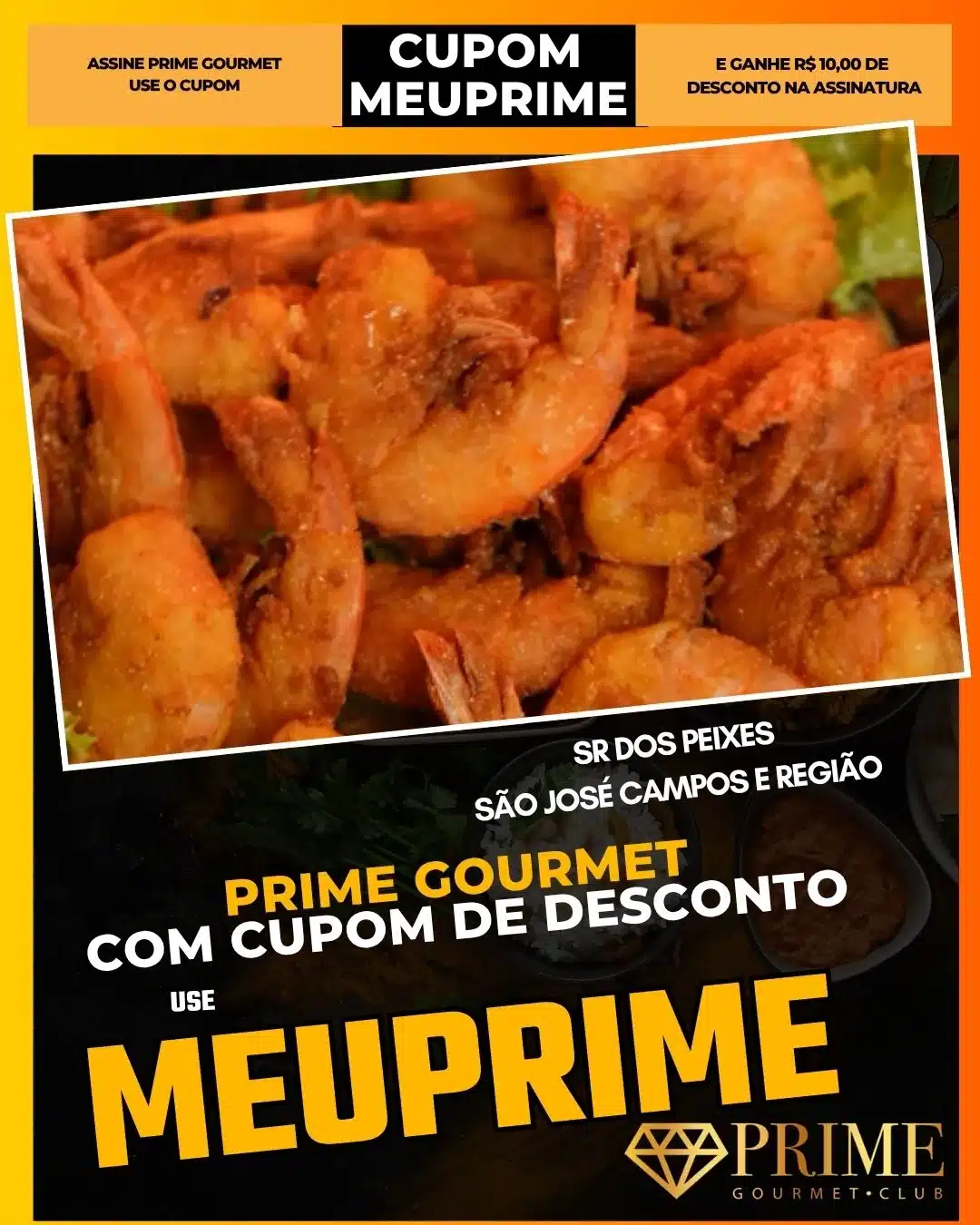 Camarões fritos com promoção Prime Gourmet