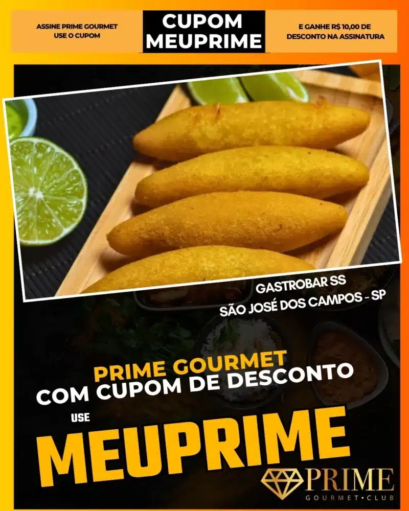 Salgados fritos com limão e cupom MEUPRIME