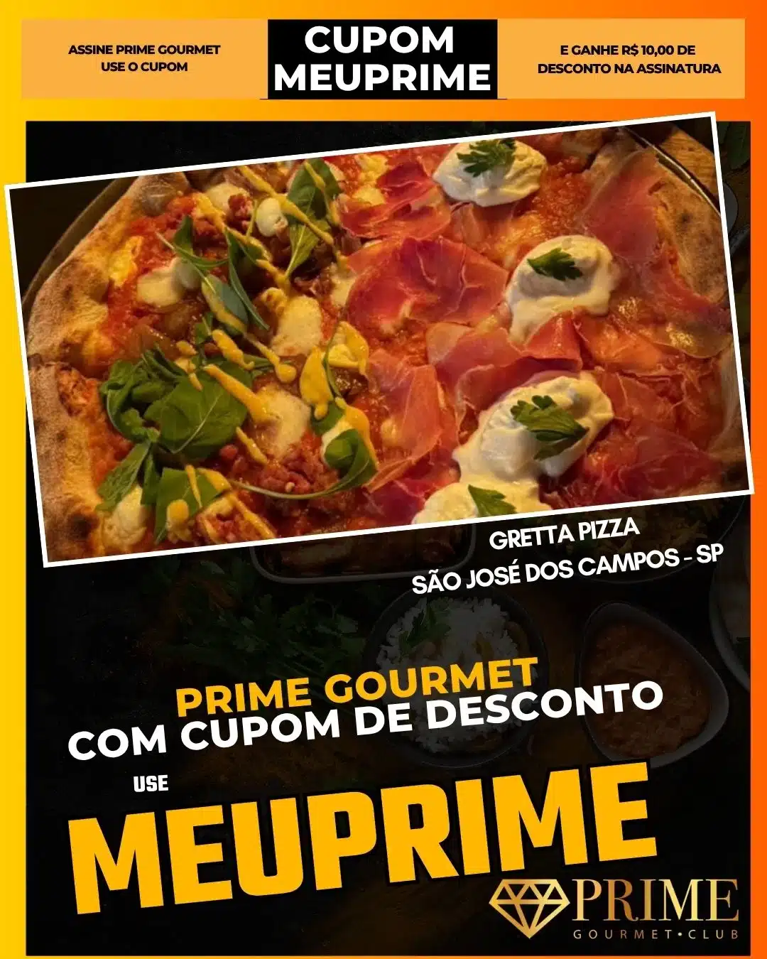 Pizza gourmet com cupom de desconto MEUPRIME