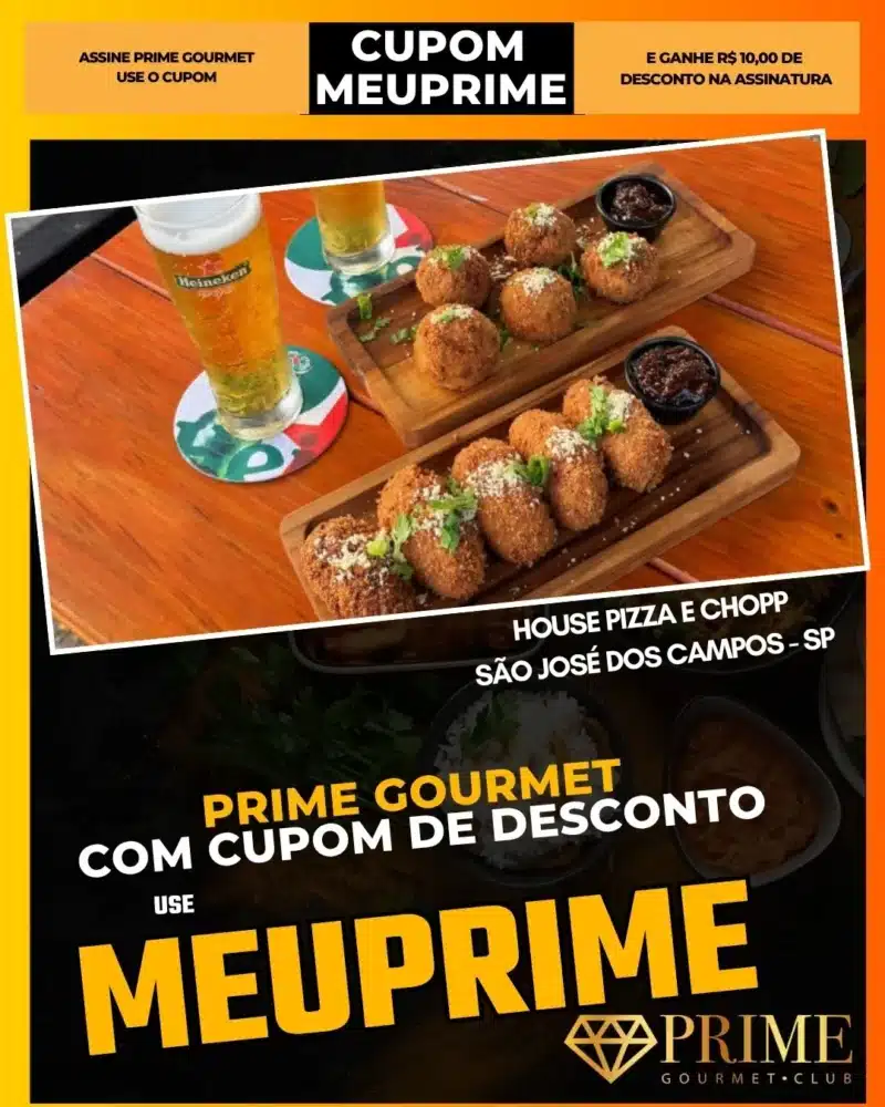 Cupom MEUPRIME com porções e chopp