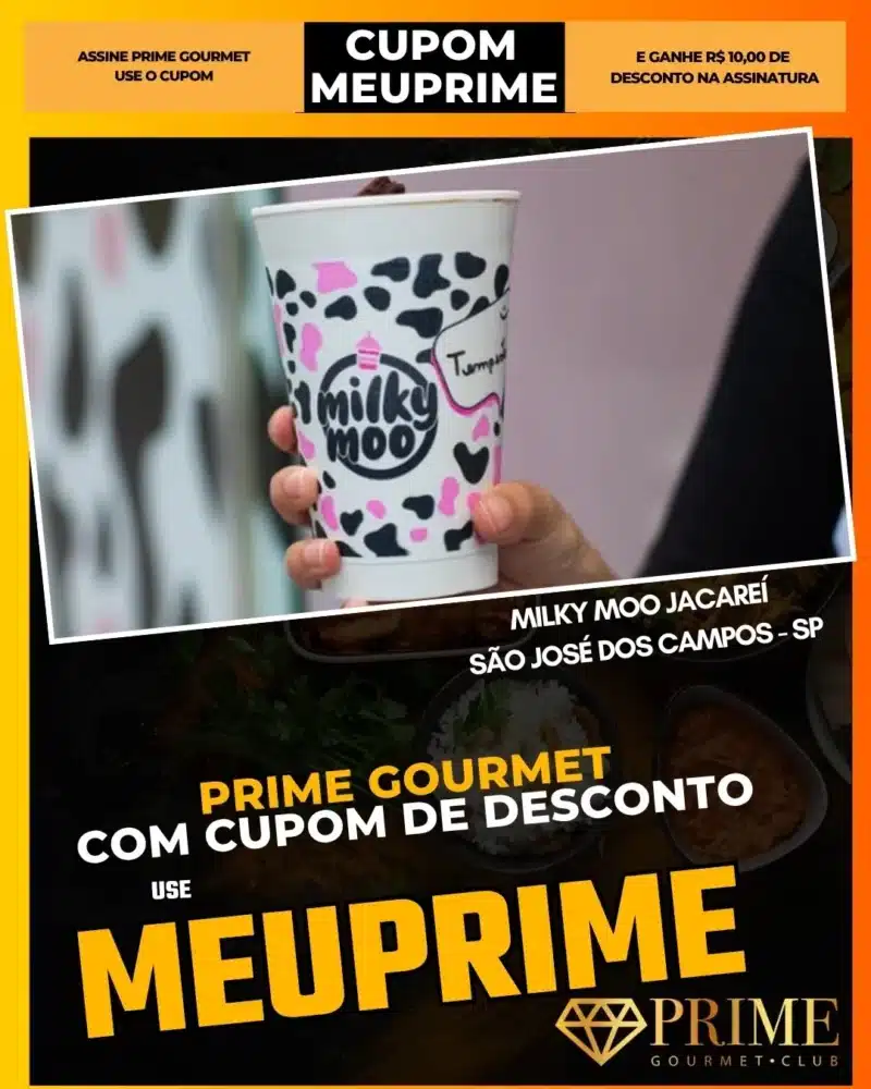Copo Milky Moo com cupom Prime Gourmet