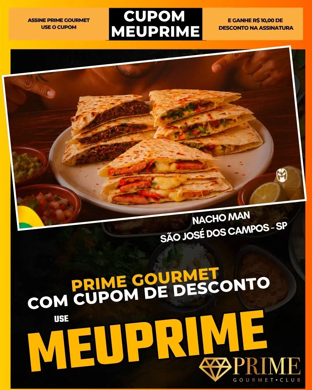 Quesadillas mexicanas com cupom Prime Gourmet