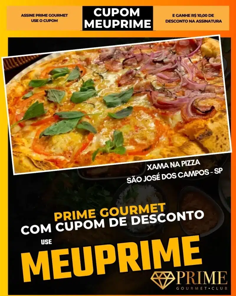 Pizza gourmet com cupom de desconto MEUPRIME