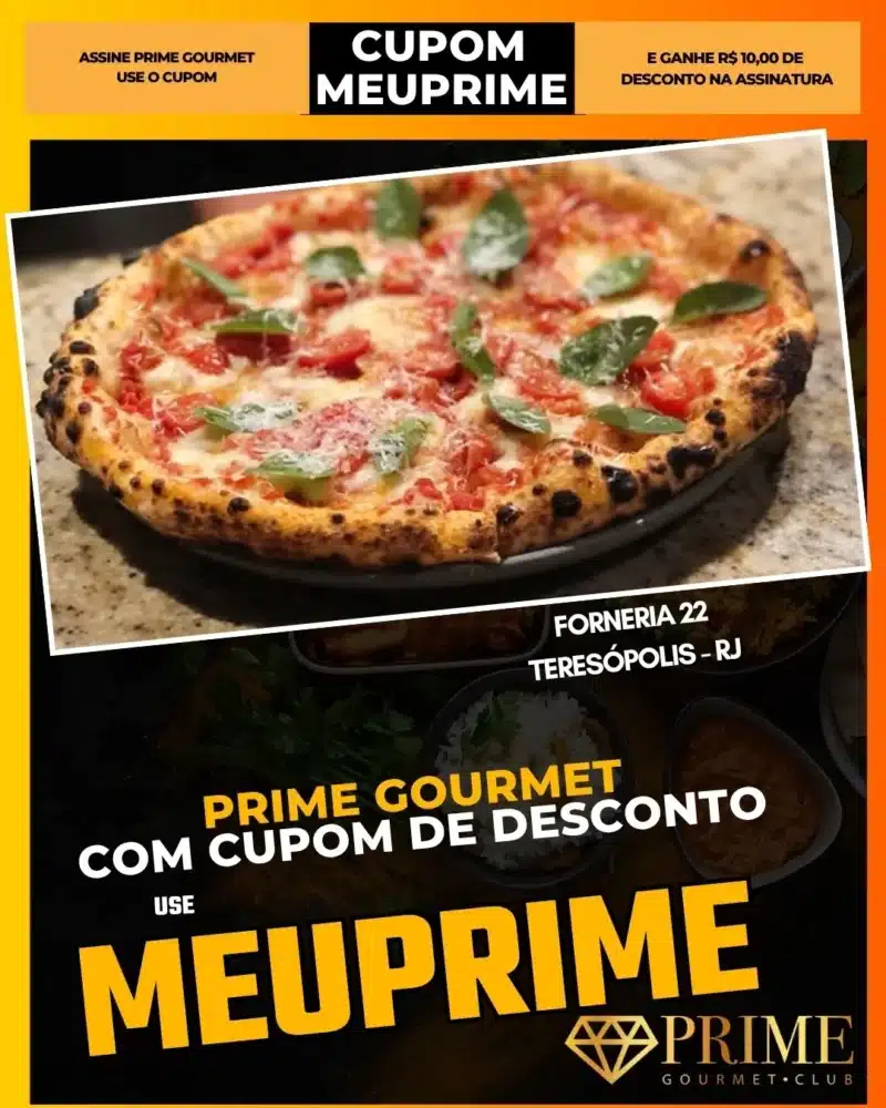 Pizza margherita com cupom MEUPRIME Prime Gourmet
