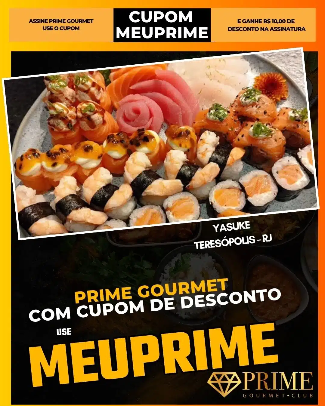 Combo de sushi com cupom MEUPRIME Prime Gourmet