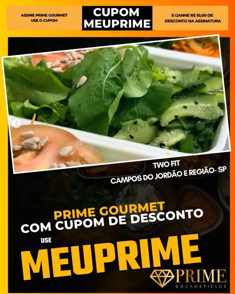 Salada fresca com cupom de desconto Prime Gourmet