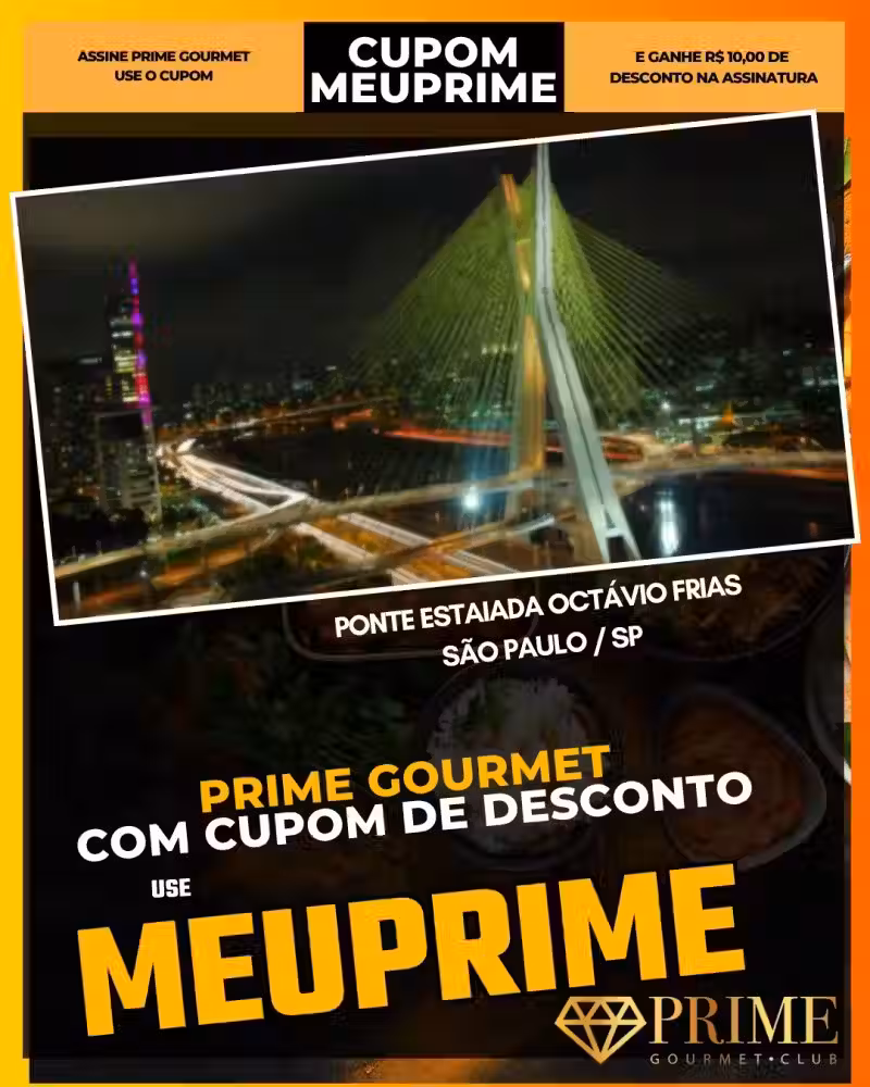 prime gourmet cupom meuprime ponte estaiada octávio frias são paulo