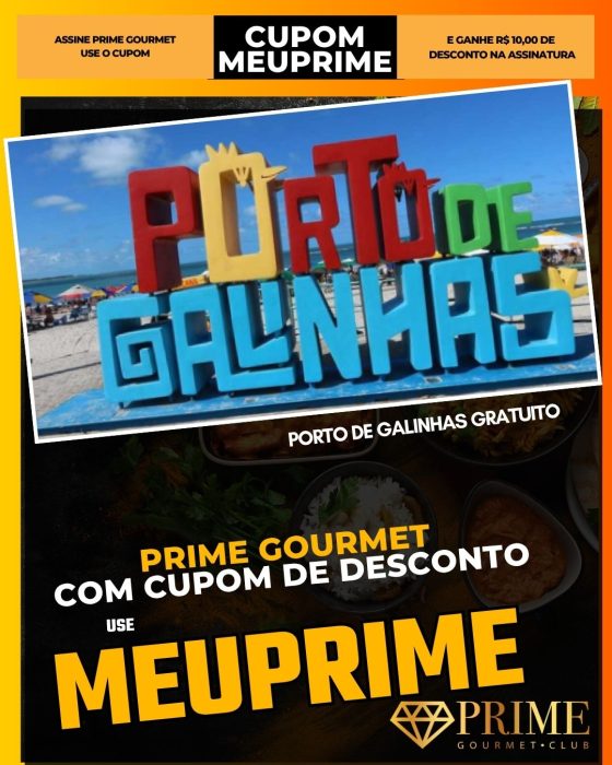 prime gourmet cupom meuprime porto de galinhas gratuito